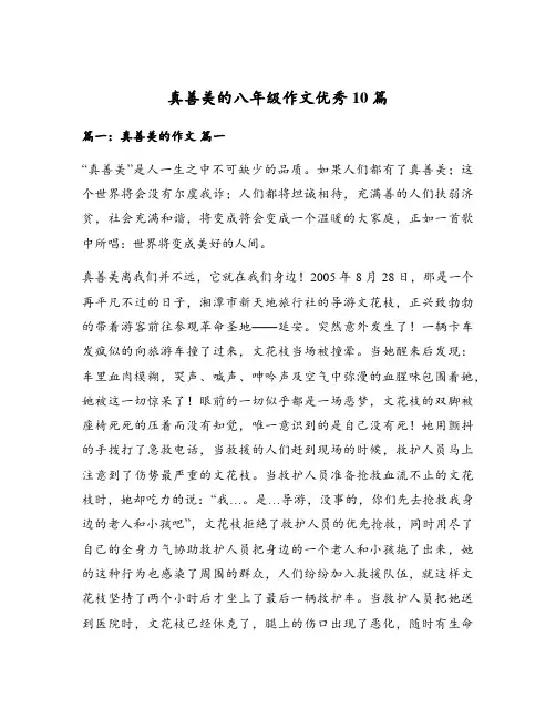真善美的八年级作文优秀10篇