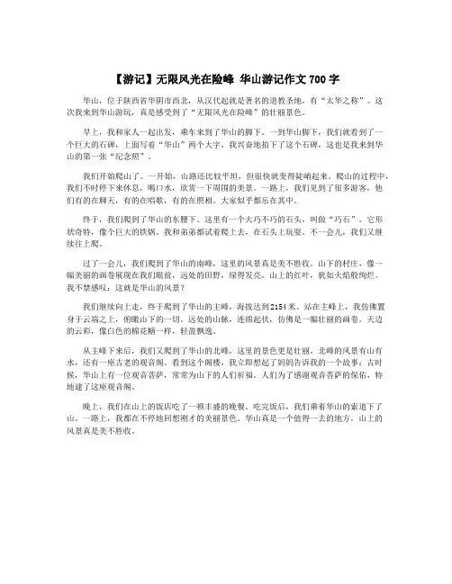 【游记】无限风光在险峰 华山游记作文700字