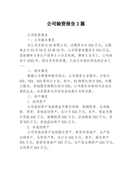 公司验资报告2篇