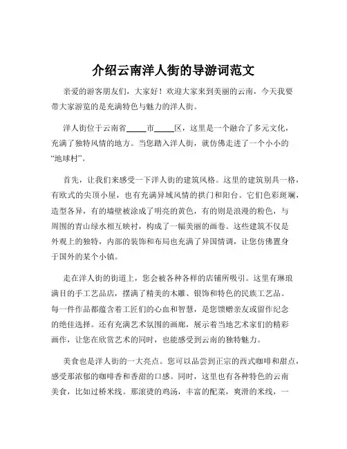 介绍云南洋人街的导游词范文