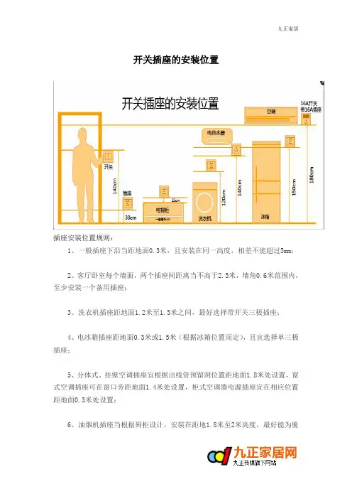 开关插座的安装位置