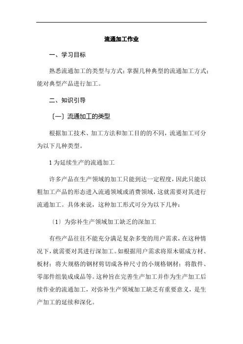 铁道交通运营管理《5.2 知识点2 流通加工作业1》