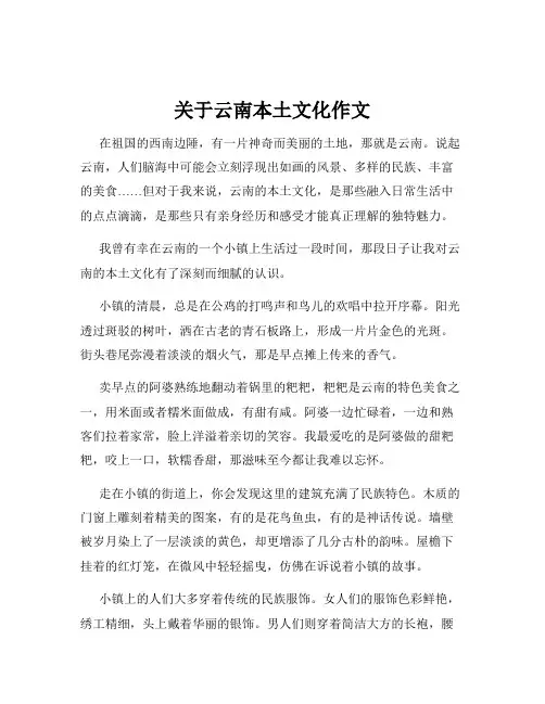 关于云南本土文化作文