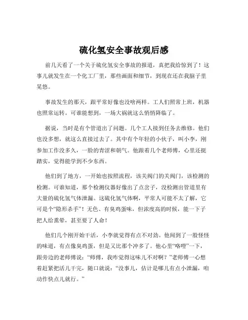 硫化氢安全事故观后感