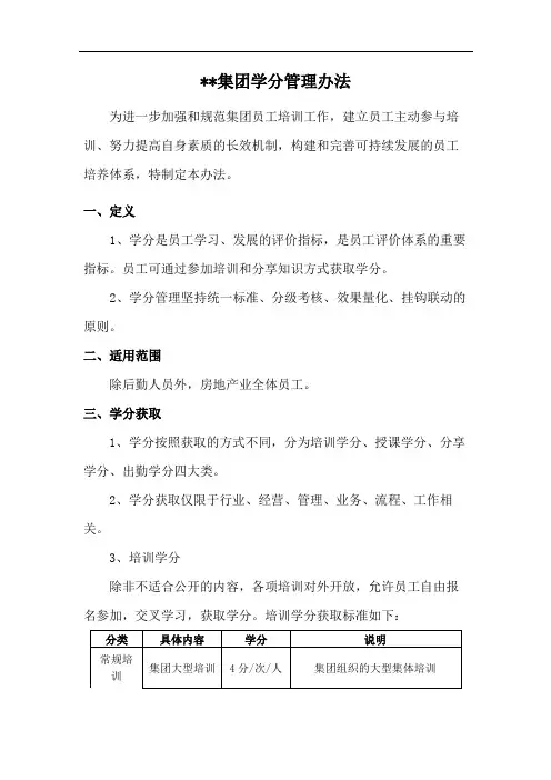 学分管理办法