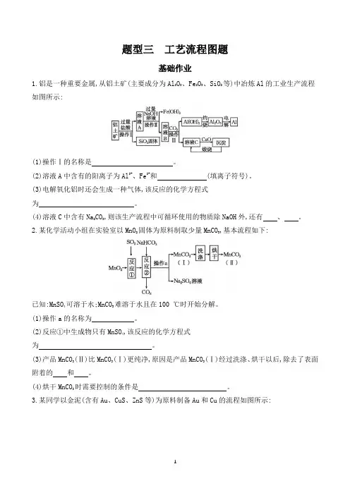 2024年中考化学总复习 特色专题专训 题型三 工艺流程图题 (含解析)
