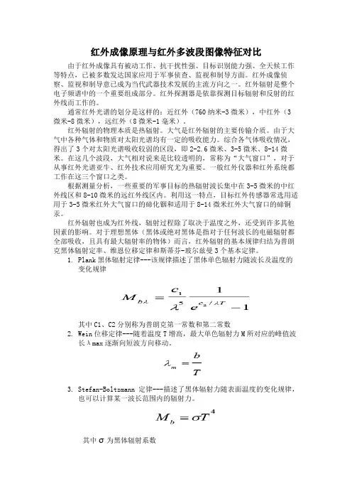红外成像原理与红外多波段图像特征对比