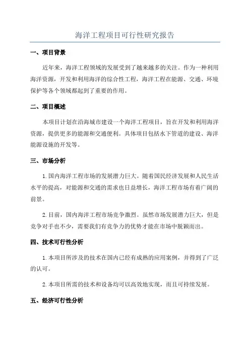 海洋工程项目可行性研究报告
