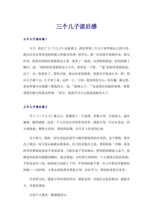 三个儿子读后感