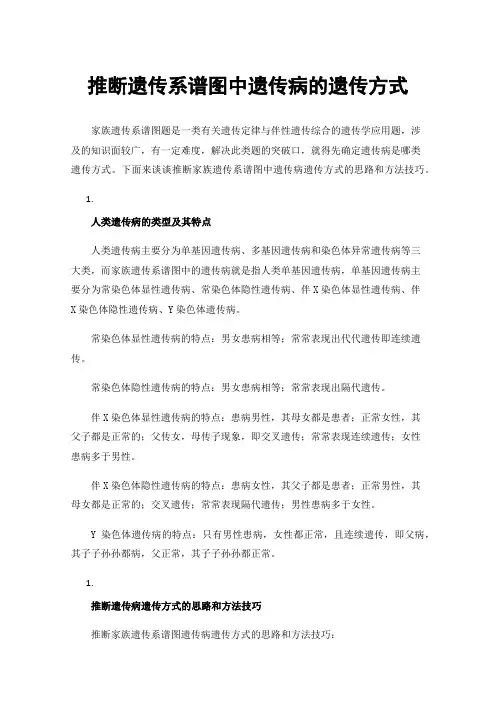 推断遗传系谱图中遗传病的遗传方式