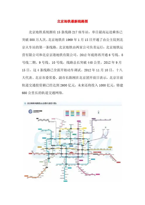 北京地铁线路图