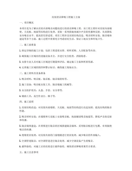 房屋消音降噪工程施工方案