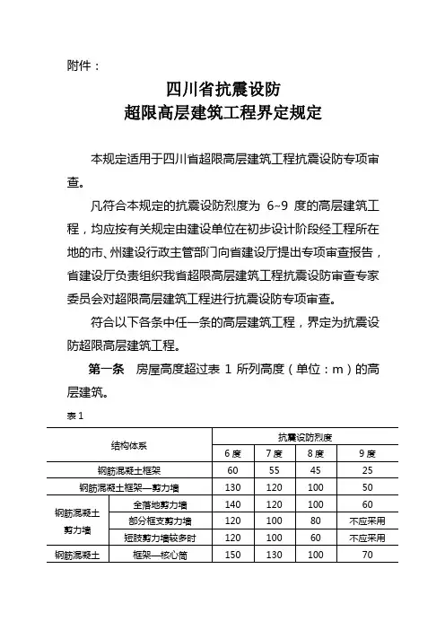 抗震设防超限高层建筑工程界定规定