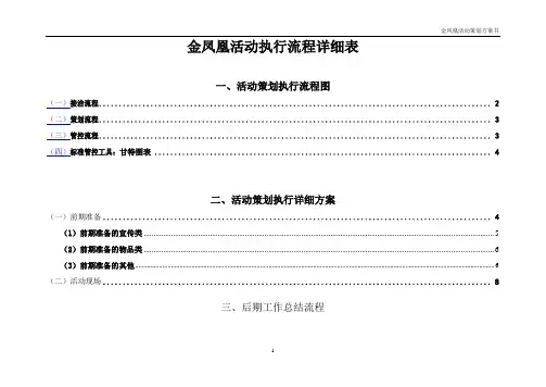 (完整word版)全套完整的详细活动策划执行方案(最完整的项目策划与执行表)