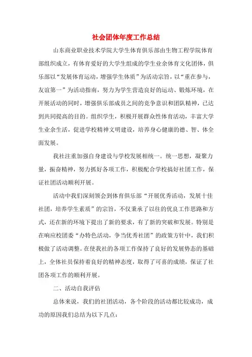 2020年社会团体年度工作总结