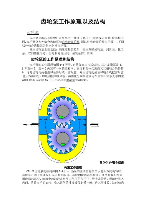 齿轮泵工作原理和结构