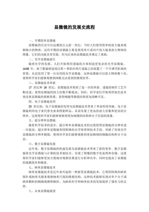 显微镜的发展史流程
