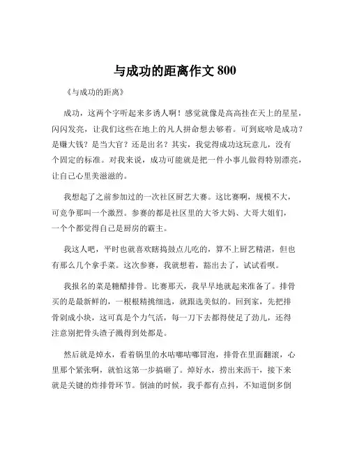 与成功的距离作文800