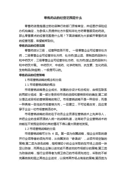 零售药店的经营范围是什么