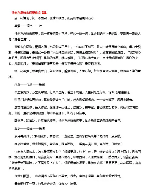 行走在唐诗宋词里作文(通用20篇)