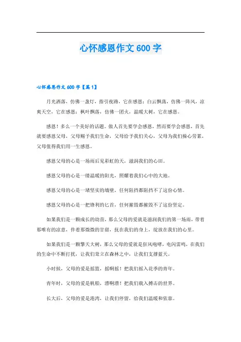心怀感恩作文600字
