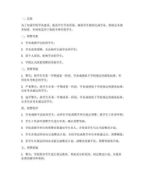 学业预警规章制度
