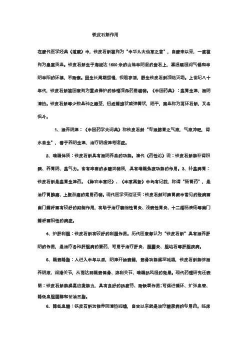 铁皮石斛作用