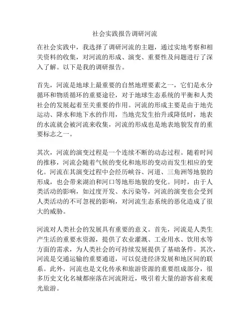 社会实践报告调研河流