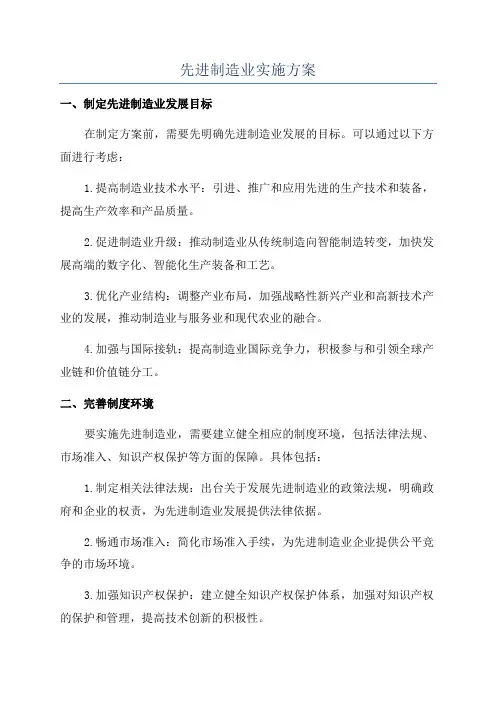 先进制造业实施方案