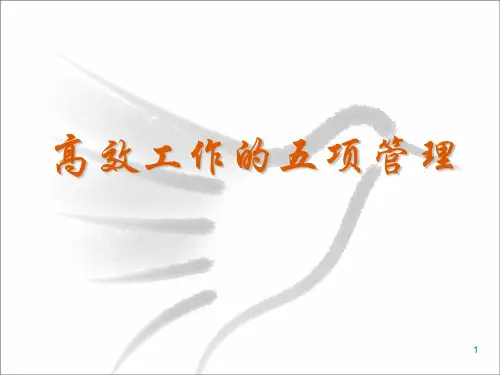 高效工作五项管理技能ppt课件