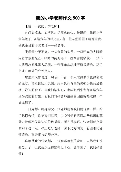 我的小学老师作文500字