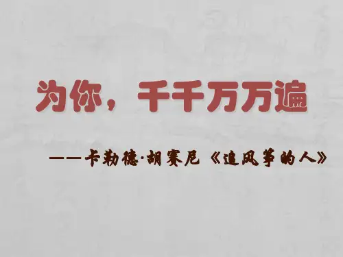 卡勒德胡赛尼追风筝的人共18页文档