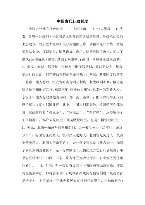 中国古代行政制度