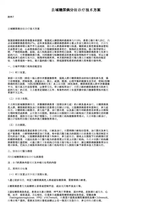 县域糖尿病分级诊疗技术方案