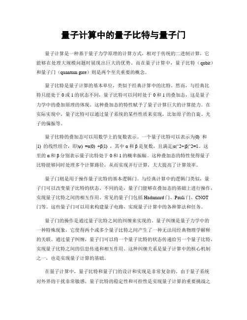 量子计算中的量子比特与量子门