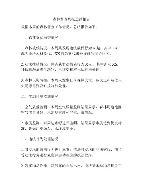 森林督查周报总结报告