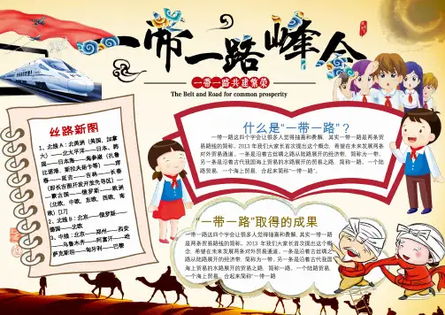 word小报模板：海上丝绸之路一带一路小报手抄报Word模板