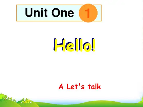 人教版PEP三年级英语上册《Unit 1 Hello》课件
