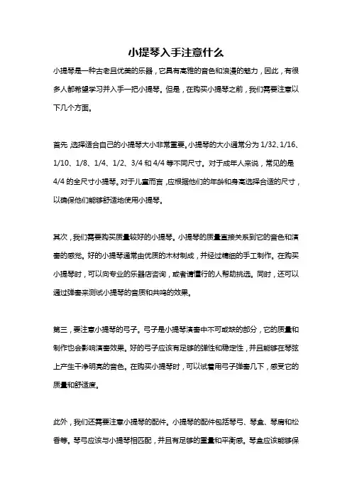 小提琴入手注意什么
