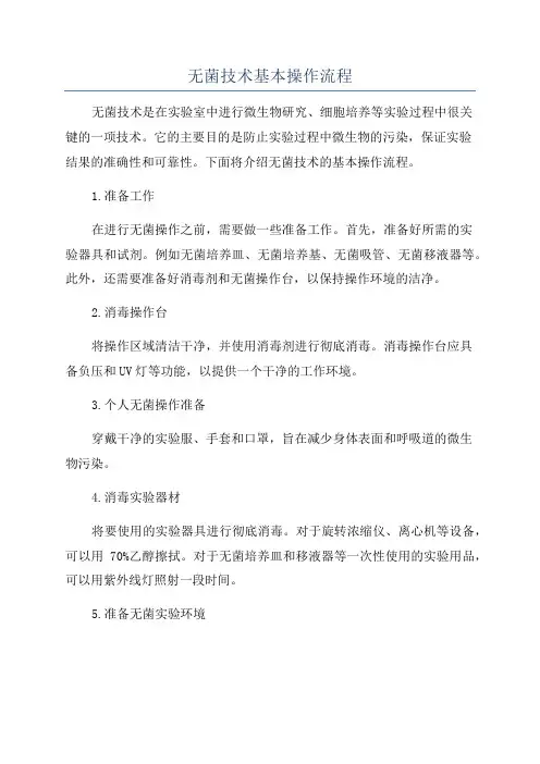 无菌技术基本操作流程