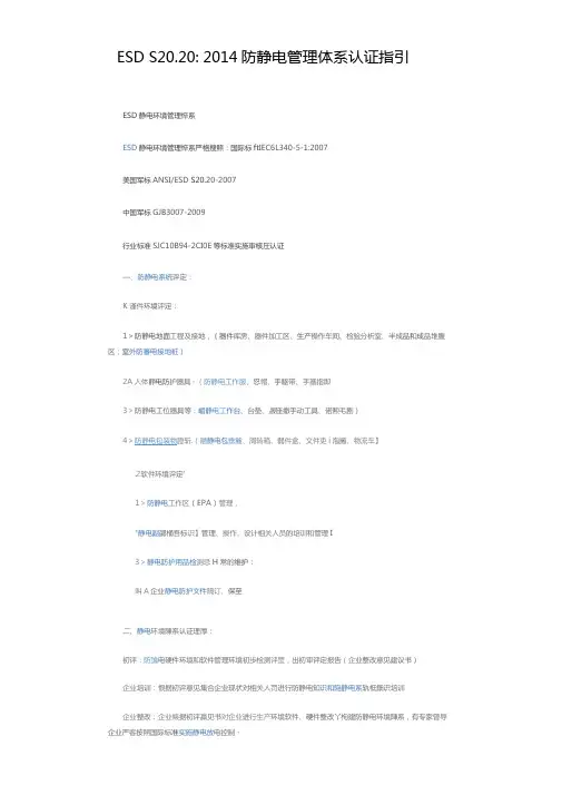 ESDS20202014防静电管理体系认证指引