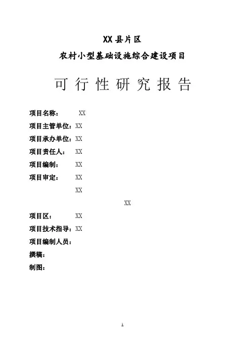 农村小型基础设施综合建设项目可行性报告