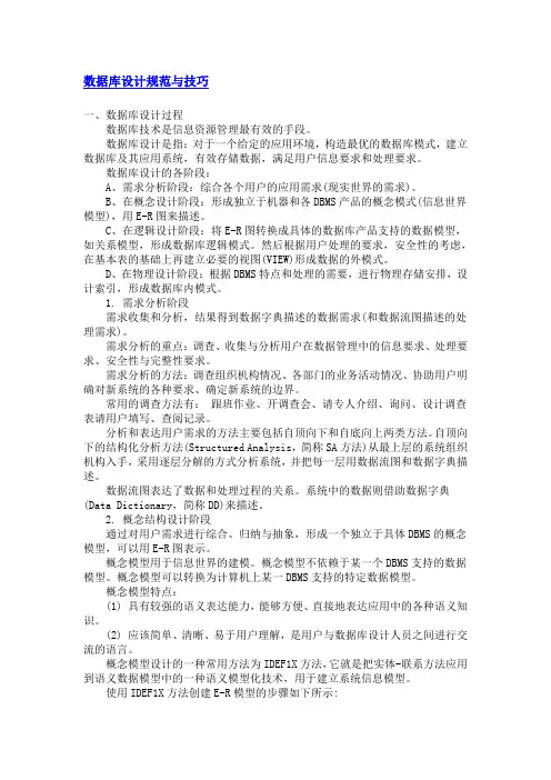 数据库设计方案