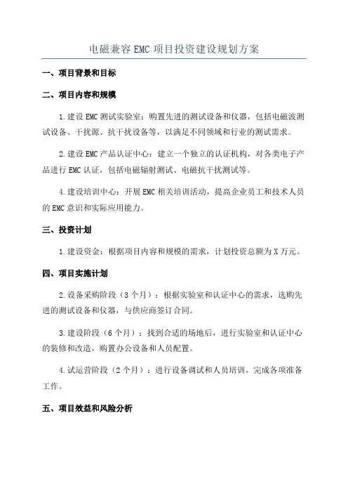 电磁兼容EMC项目投资建设规划方案