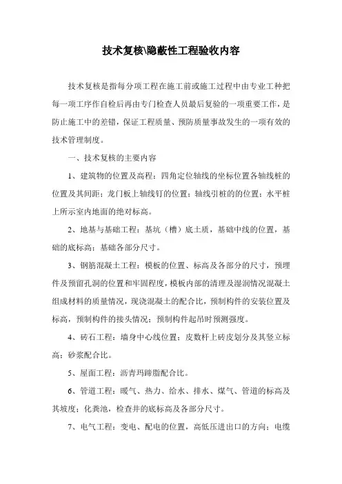 技术复核内容