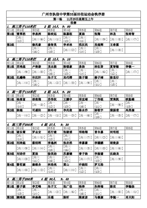 校运会秩序册
