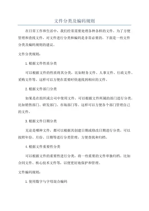 文件分类及编码规则