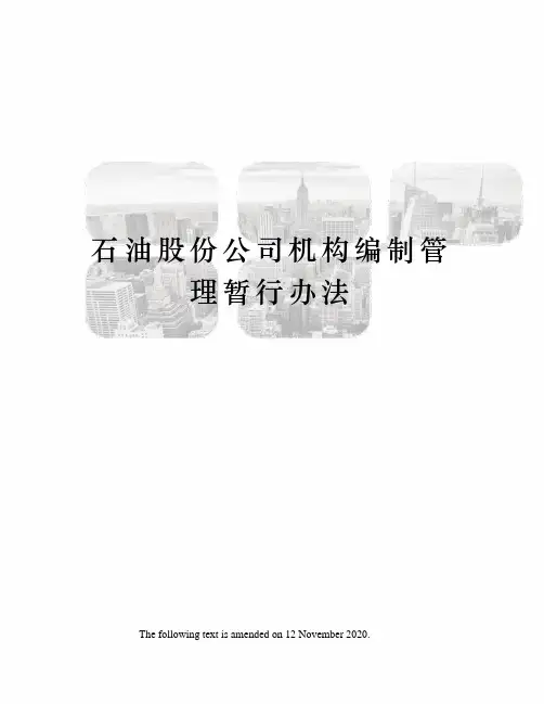 石油股份公司机构编制管理暂行办法