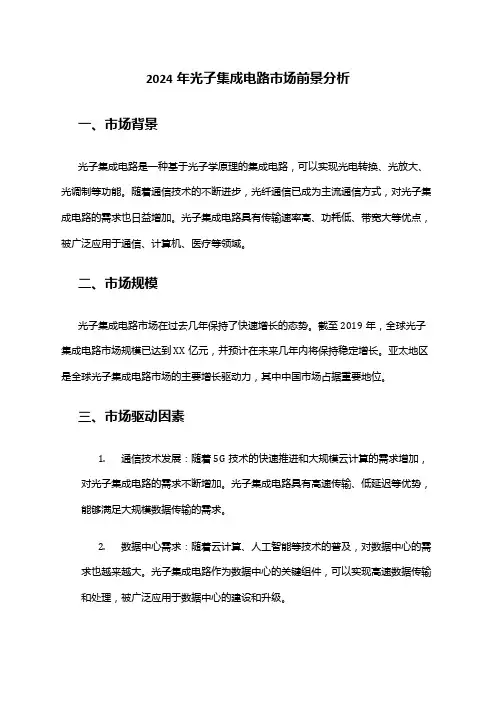 2024年光子集成电路市场前景分析