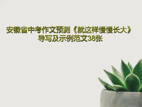 安徽省中考作文预测《就这样慢慢长大》导写及示例范文38张共41页文档